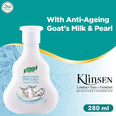 Sabun Mandi Cair Klinsen Shower Cream Brightening Goat's Milk 280 ml