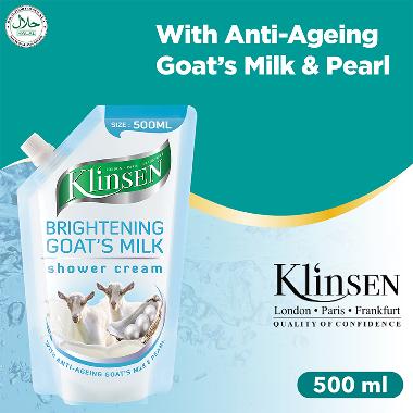 Sabun Mandi Cair Klinsen Shower Cream Brightening Goat's Milk 500 ml