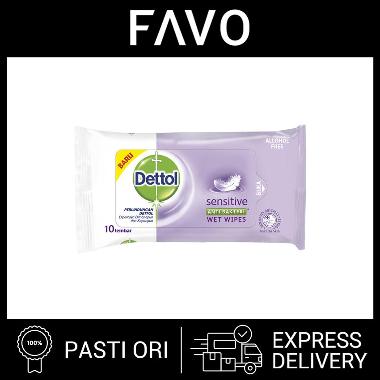 Tisu Basah Dettol Sensitive Wipes isi 10 Sheets -