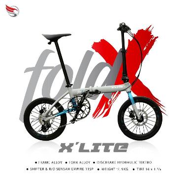 Foldx X-Lite Sepeda Lipat [16 Inch] Sepeda Lipat Folding Bike FoldX X Lite 16 349 11 Abu Biru