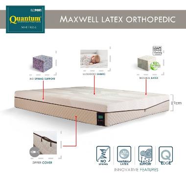 Quantum Maxwell Latex Orthopedic Eleanor Hanya Kasur - Kasur Springbed Spring Bed 160 x 200 Cream