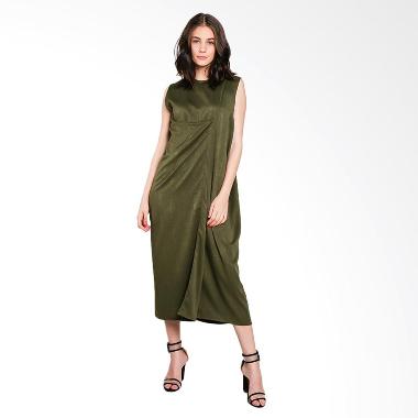Nikicio Kalem Panjang Dress - Green On Green Snake Skin