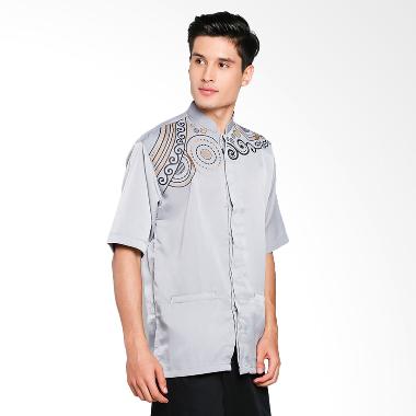 Papercut Muslim Danika Embos Baju Koko Pria - Grey