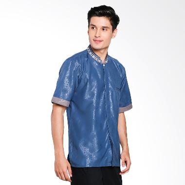 Papercut Muslim Danika Embos MM Baju Koko Pria - Blue