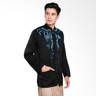 Papercut Muslim Danika Embos Baju Koko Pria - Blue Black