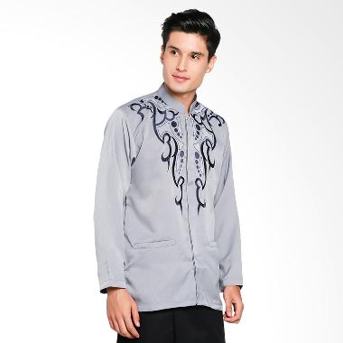 Papercut Muslim Danika Embos Baju Koko Pria - Blue Grey