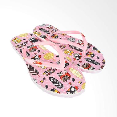 Chika Sandal Pink Owl 002 Sandal Jepit Wanita [Official Store]