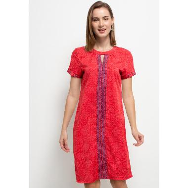 Batik Arjunaweda 28166061 Sackdress Latar Tenun 2 Wanita - Merah M