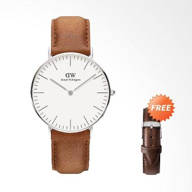 Daniel Wellington Classic Durham Ja ... Silver Brown + Free Strap