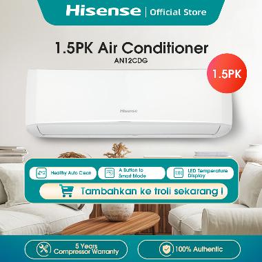 Hisense AC Air Conditioner Standard 1.5 PK/1/2PK - AN12CDG (Indoor+Outdoor Unit Only)