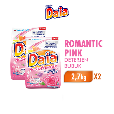 Promo Harga Daia Deterjen Bubuk + Softener Pink 2700 gr - Blibli