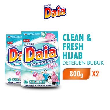 Promo Harga Daia Deterjen Bubuk Clean & Fresh Hijab 850 gr - Blibli