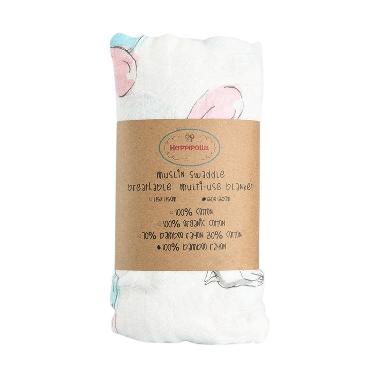 Hoppipollakids Ballon Rabbit Selimut Muslin Swaddle Bedong Bayi