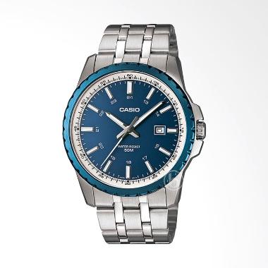 CASIO Enticer Analog Ion Plated Jam Tangan Pria [MTP-1328D] Blue Silver