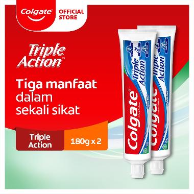 Colgate Triple Action Toothpaste-Pasta Gigi 180gr Twinpack
