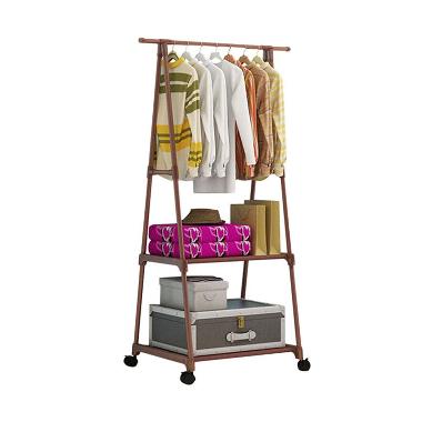 Triangle Stand Rak Hanger Baju Minimalis Serbaguna 4 Roda