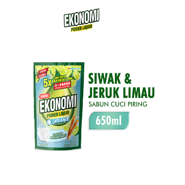 Promo Harga Ekonomi Pencuci Piring Power Liquid Siwak & Jeruk Limau 650 ml - Blibli