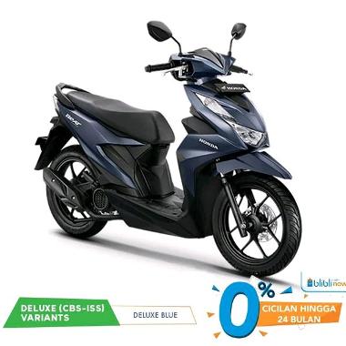 Honda New BeAT DELUXE CBS ISS Sepeda Motor Deluxe Blue Palembang