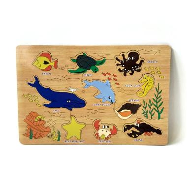 Mainan Kayu Pintar Binatang Laut Puzzle
