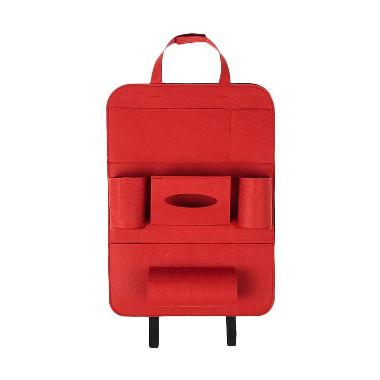Radysa Car Seat Organizer - Tas Multifungsi [ Tempat Tisu, Payung, Botol Minum ] Hitam Merah