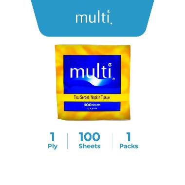 Multi Napkin Full Emboss Belah 2 Tisu Wajah [100 Sheets/ 1 Ply] -