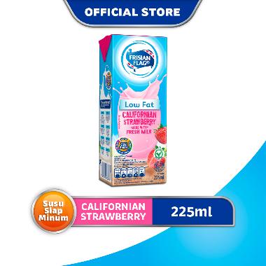 Promo Harga Frisian Flag Susu UHT Purefarm Low Fat Strawberry 225 ml - Blibli