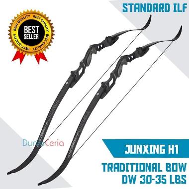 Junxing H1 Traditional Recurve Bow Standar ILF Busur Panah Hitam