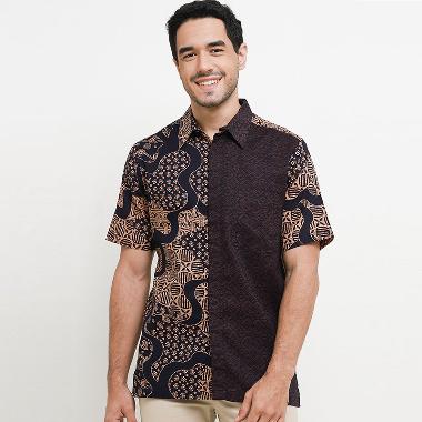 Batik Arjunaweda Hem Batik Tambal 2 Biru Tua 53A307091 Biru Tua L