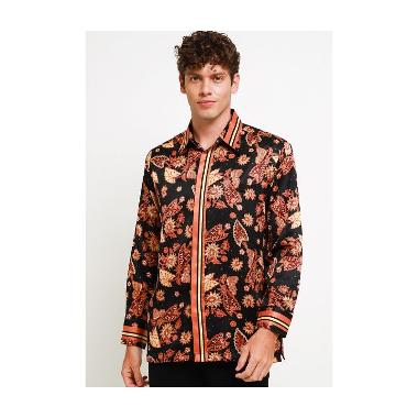 Batik Adikusuma Kemeja Daun Keladi Hitam 652242091 Hitam M