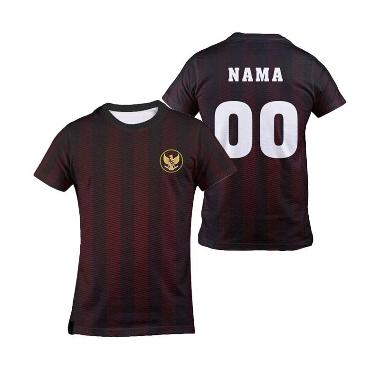 Kaos Urban Dry Fit Benzema Jersey Custom Kaos Olahraga Pria - Merah Maroon [AD0096] XXL Hitam Merah