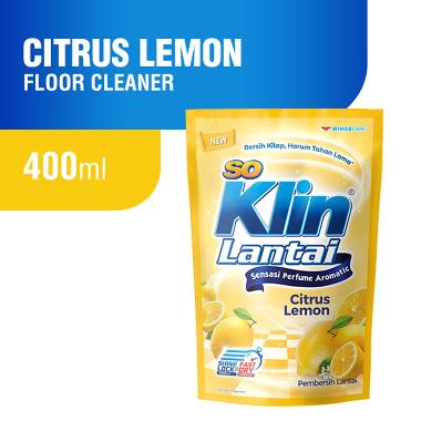 Promo Harga SO KLIN Pembersih Lantai Kuning Citrus Lemon 400 ml - Blibli