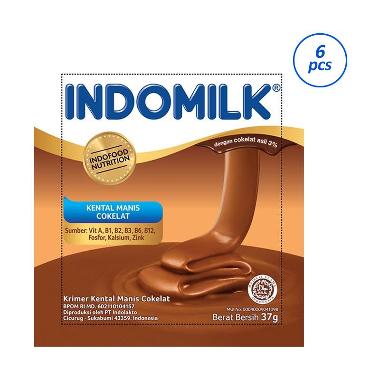 Promo Harga Indomilk Susu Kental Manis Cokelat per 6 sachet 37 gr - Blibli