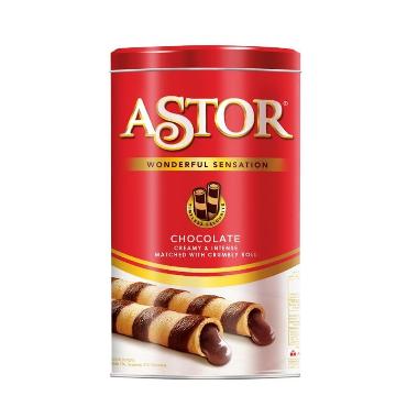 Promo Harga Astor Wafer Roll Double Chocolate 330 gr - Blibli