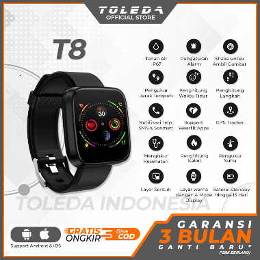 Toleda TLW T8 Original 100% Smartwatch Black