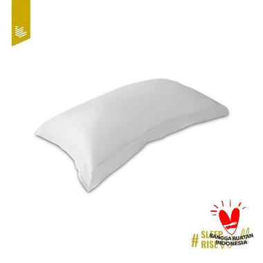 IndoLinen - PIllow Case / Sarung Bantal Frame Putih Polos 100% Cotton TC 400 50 x 75 cm