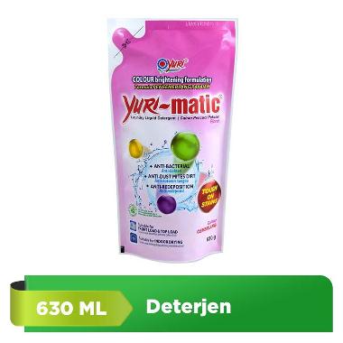 Yuri Matic Floral Detergent Colour Cemerlang Cairan Pencuci Pakaian [630 mL]