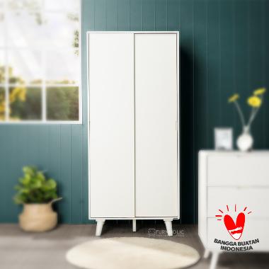 iFURNHOLIC Flint Wardrobe Sliding Door - Lemari Pakaian Pintu Geser - Furniture - ivory Jawa Timur
