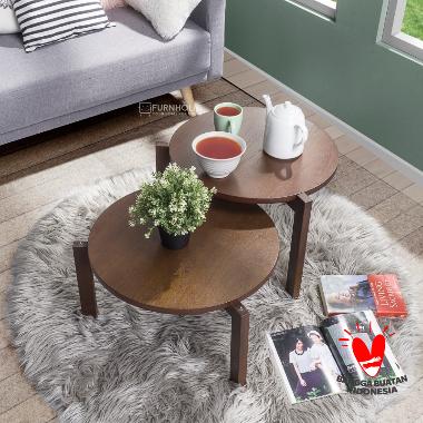 iFURNHOLIC Funkis Tripod 4 - Meja Kopi Minimalis - Furniture - brown Jawa Timur