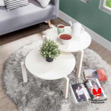 iFURNHOLIC Funkis Tripod 4 - Meja Kopi Minimalis - Furniture - ivory Jawa Timur