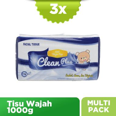Clean Plus Facial Tissue 1000 g [3 Pcs]