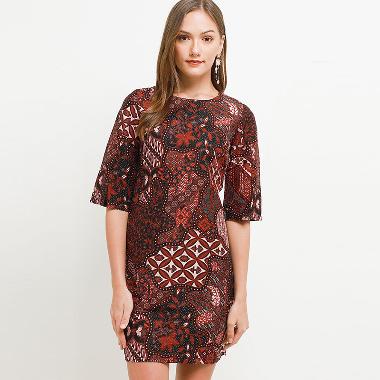 Batik Arjunaweda Sackdress Batik Sekar Jagad 19346121 Wanita - Merah L