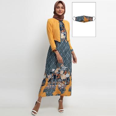 Batik Arjunaweda Gamis Alesha 27105011 Wanita - Abu-Abu M