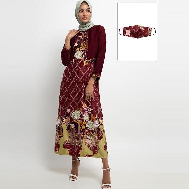Batik Arjunaweda Gamis Alesha 27105011 Wanita - Merah Tua M