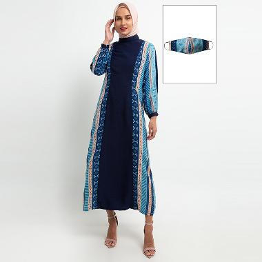 Batik Arjunaweda Gamis Busui Friendly Zania 27112021 Wanita - Biru S