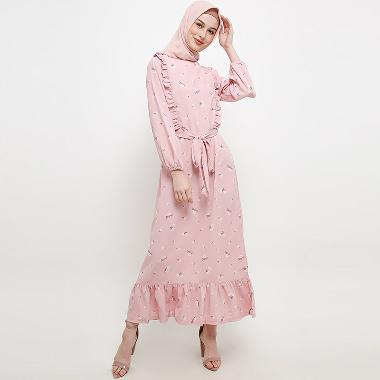 Batik Arjunaweda Gamis Floral 6 27331111 Wanita - Pink M