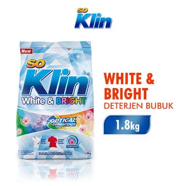 Promo Harga So Klin White & Bright Detergent 1800 gr - Blibli