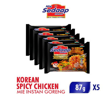 Sedaap Mie Korean Spicy Chicken Mie Instan [5 pcs/ 87 g]