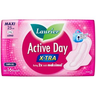 Promo Harga Laurier Active Day X-TRA Long Wing 25cm 16 pcs - Blibli