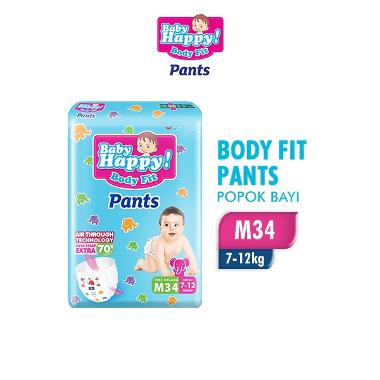 Promo Harga Baby Happy Body Fit Pants M34 34 pcs - Blibli