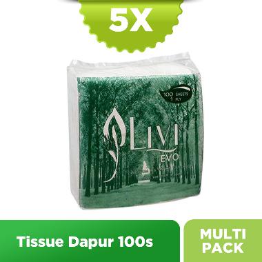 Livi Evo Premium Napkin MG White Luncheon Full Embossed Tissue [100 sheets/ 5 pcs] -